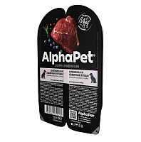 AlphaPet Superpremium Влажный корм для взрослых собак, Оленина и Северные ягоды в соусе