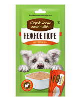 Деревенские лакомства Нежное пюре для собак из говядины, 10г*4шт