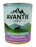 AVANTIE Корм консервированный полнорационный для собак, сочные кусочки мяса в желе, Ягненок