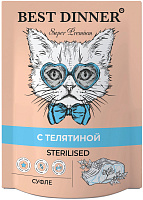 Best Dinner Sterilised Влажный корм для стерилизованных кошек, суфле, Телятина