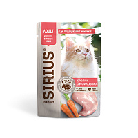 Sirius Premium Adult Влажный корм для кошек, Кролик и Морковь 