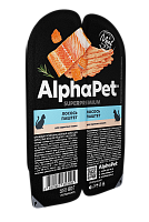 AlphaPet Superpremium Влажный корм для взрослых кошек, Лосось, паштет