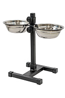 Homepet Стойка с мисками для собак 2*350мл (D 14см / высота до 30см)