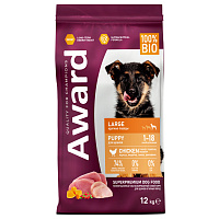 Award Puppy Large Сухой корм для щенков крупных пород от 1 месяца, Курица, Индейка, Тыква и Шиповник