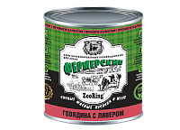 ZooRing Консервы для собак, Сочные кусочки мяса в желе, Говядина / Ливер