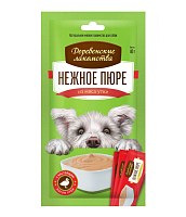 Деревенские лакомства Нежное пюре для собак из мяса утки, 10г*4шт