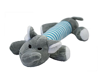 №1 Игрушка для собак Слон в полоску, с пищалкой, текстиль, 25см