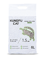 Kungfu Cat Green Tea Наполнитель комкующийся для кошачьего туалета Зеленый чай 6л