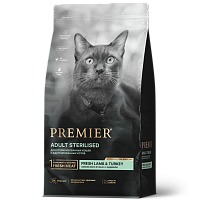 Premier Cat Adult Sterilised Сухой корм для стерилизованных кошек, Ягненок и Индейка