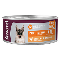 Award Pate Kitten Chicken&Carrot Влажный корм для котят, Курица и Морковь, паштет