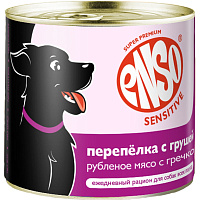 Enso Sensitive Adult Dog Влажный корм для собак всех пород, для поддержания здоровья печени, Перепелка с грушей