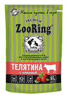 ZooRing Влажный корм для стерилизованных кошек, сочные кусочки в соусе, Телятина с клюквой