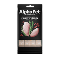 AlphaPet Superpremium Крем-лакомство для кошек, Курица и Клюква
