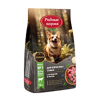Родные корма Сухой корм для взрослых собак всех пород, Ягненок и Рис