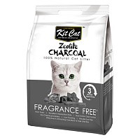 Kit Cat Zeolite Charcoal Frangrance Free Цеолитовый комкующийся наполнитель 4кг