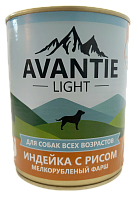 AVANTIE Корм консервированный полнорационный для собак, мелкорубленый фарш, Индейка с рисом