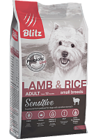Blitz Sensitive Adult Dog Small Сухой корм для собак мелких пород, Ягненок и Рис