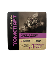 Tomcraft Влажный корм полнорационный для взрослых кошек, нежный паштет, Тунец