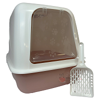 Zliger "Лекси" Туалет для кошек закрытый, розовый 50.5*39*41см