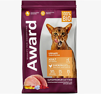 Award Urinary Adult Chicken Сухой корм для кошек, профилактика мочекаменной болезни, Курица, Клюква, Цикорий и Рыбий жир