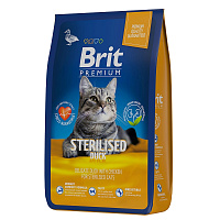 Brit Premium Cat Sterilized Duck&Chicken Сухой корм для стерилизованных кошек, Утка и Курица
