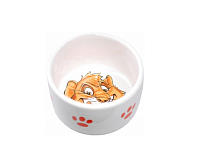 №1 Миска керамическая, глубокая, рисунок "хомяк",  7,5*4см, 100мл