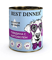 Best Dinner Exclusive Vet Profi Urinary Влажный корм для собак, профилактика МКБ, Говядина и Картофель