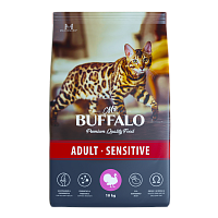 Mr.Buffalo Adult Sensitive Сухой корм для кошек с чувствительным пищеварением, Индейка