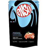 Enso Влажный корм для кошек, кусочки в соусе, Лосось
