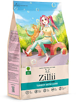 Zillii Skin&Coat Care Сухой корм для взрослых кошек, поддержка здоровья кожи и шерсти, Индейка и Ягненок