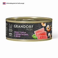 Grandorf Fresh Влажный корм для кошек, Филе тунца с креветками в желе