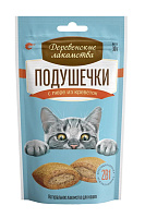 Лакомство для кошек Деревенские Лакомства Подушечки с пюре из Креветок 30гр