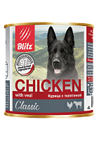 Blitz Classic Adult Dog Влажный корм для собак всех пород, Курица и Телятина