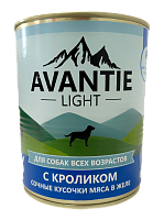 AVANTIE Корм консервированный полнорационный для собак, сочные кусочки мяса в желе, Кролик