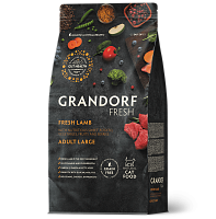 Беззерновой корм с живыми пробиотиками Grandorf Fresh Cat Large Lamb&Sweet Potato Сухой корм для кошек крупных пород, Ягненок и Батат