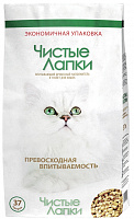 Наполнитель Чистые Лапки Древесный впитывающий без запаха 13.9кг/37л