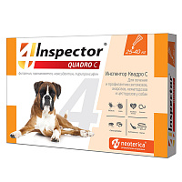 Inspector Quadro Капли от внешних и внутренних паразитов для собак весом 25-40кг (1 пипетка)