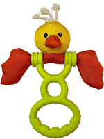 Foodster Игрушка для собак Плюшевая утка с резиновым кольцом, 26.5см