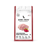 Bowl Wow Сухой корм для собак средних пород, Индейка, Курица, Рис и Свекла