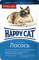 Happy Cat Sterilised Влажный корм для стерилизованных кошек, кусочки в желе, Лосось 100 гр