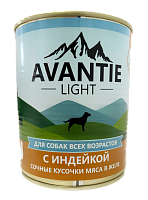 AVANTIE Корм консервированный полнорационный для собак, сочные кусочки мяса в желе, Индейка