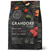 Беззерновой корм с живыми пробиотиками Grandorf Fresh Dog Puppy Lamb&Sweet Potato Сухой корм для щенков и беременных собак, Ягненок и Батат