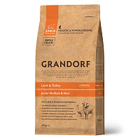 Grandorf Dog Junior Lamb&Turkey Сухой корм для юниоров средних и крупных пород, Ягнёнок и Индейка