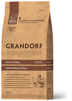 Grandorf Adult Medium&Maxi Duck&Turkey Сухой корм для собак средних и крупных пород, Утка и Индейка