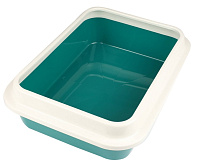 Сибирская кошка Туалет для кошек глубокий с бортиком, зеленый 37*27.5*10см
