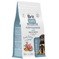 Brit Care Dog Puppy&Junior L Healthy Growth сухой корм для щенков крупных пород, с индейкой и ягненком