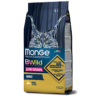 Monge Cat BWild Low Grain Сухой корм для кошек, мясо Зайца