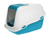 Pet-it COMFORT Домик-туалет для кошек с частичным открытием сверху,с совком, 57*39*41см, бирюзовый/белый