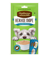 Деревенские лакомства Нежное пюре для собак из мяса ягненка, 10г*4шт