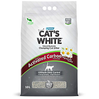 Cat's White Activated Carbon Spring Fresh Наполнитель комкующийся, с Активированным углем и ароматом Весенней свежести